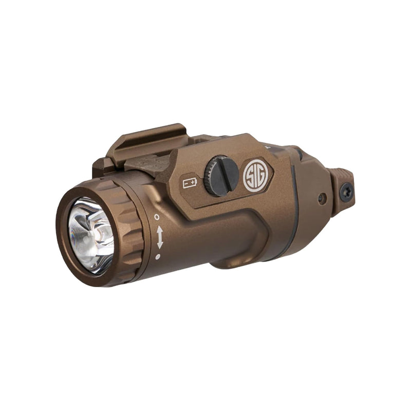 SIG Sauer FOXTROT2R rechargeable weapon light producing 700 lumens in Flat Dark Earth