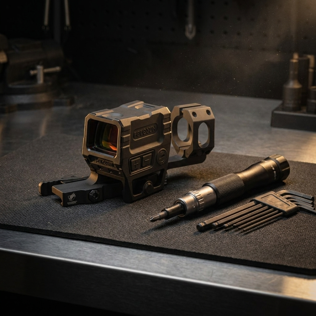 Mounting and zeroing a red dot sight – Holosun AEMS with ADM mount and torque tools