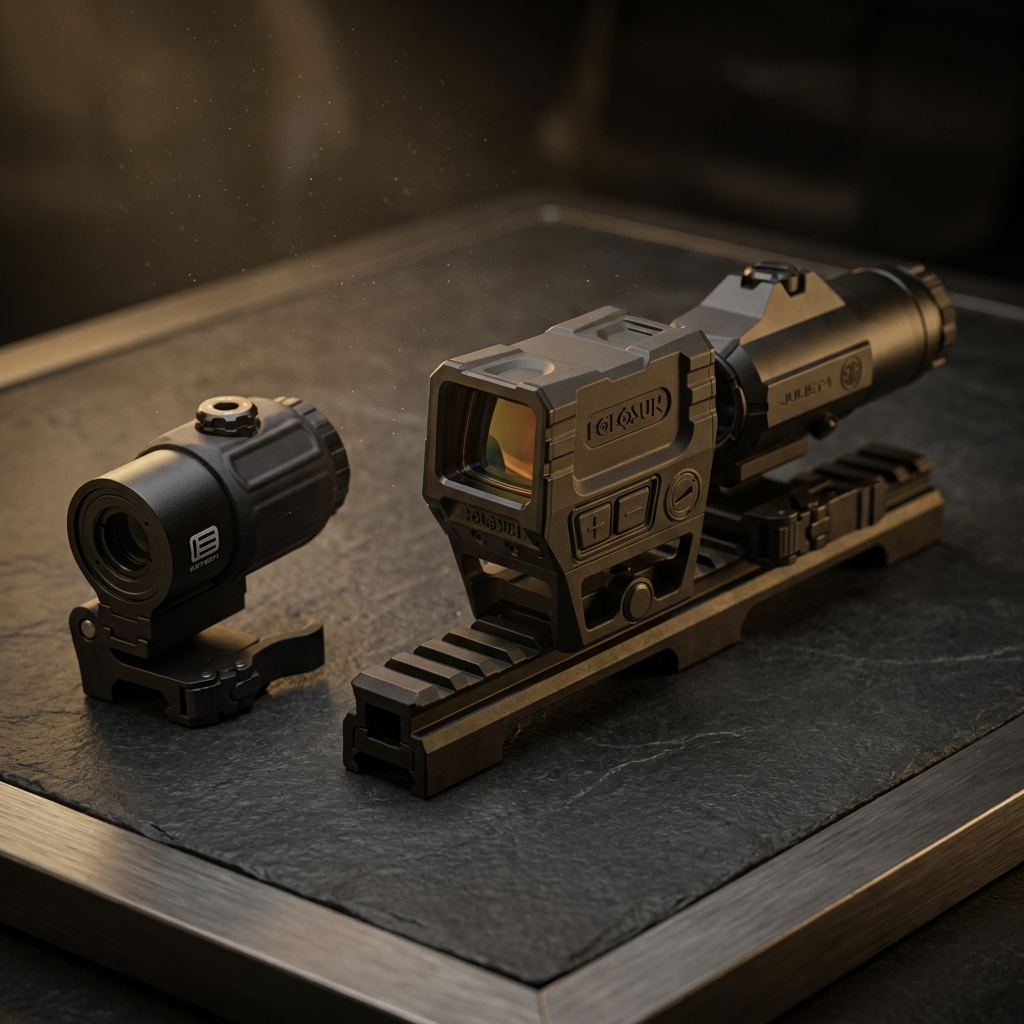Choosing a red dot magnifier – SIG JULIET4 and EOTech G43 behind a red dot sight