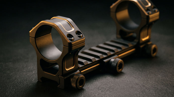 Precision scope rings and Picatinny rail mount
