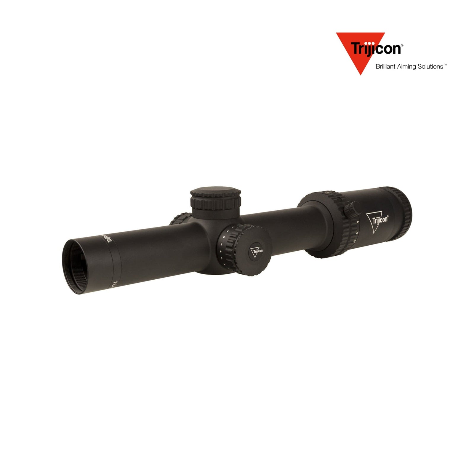 Trijicon Credo 1-6x24 FFP rifle scope with the MRAD segmented circle reticle on a 30 mm tube