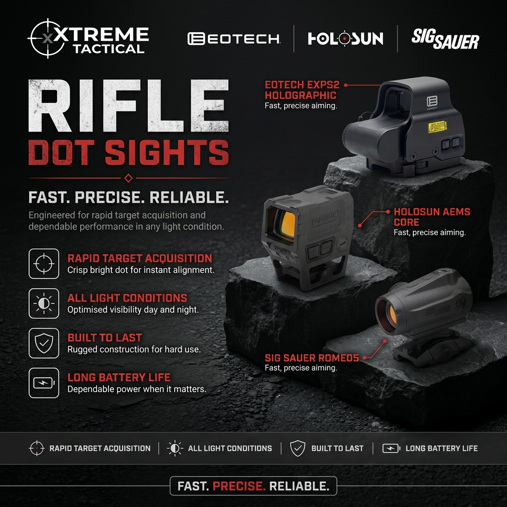 Rifle Dot Sights at Xtreme Tactical – Eotech Exps2 Holographic, Holosun Aems Core, Sig Sauer Romeo5