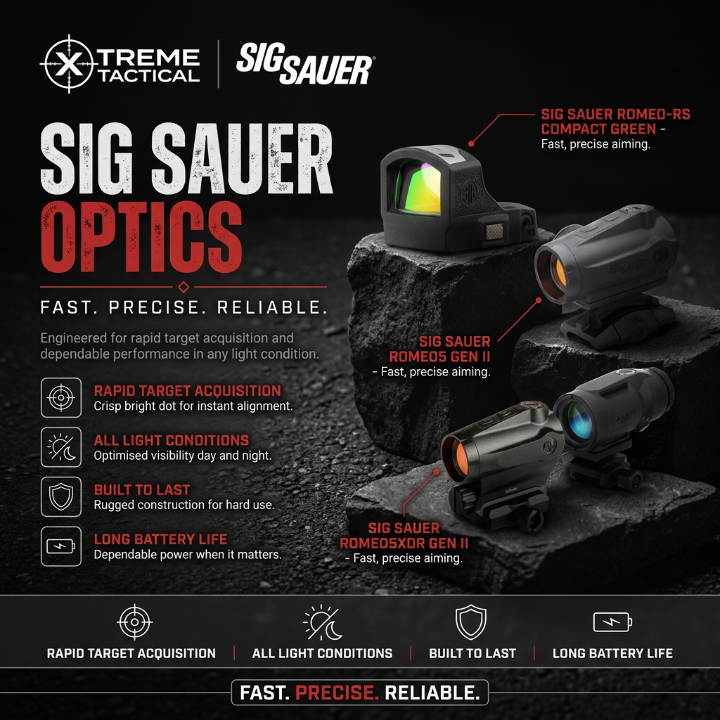 SIG Sauer Optics at Xtreme Tactical – Sig Sauer Romeo-Rs Compact Green, Sig Sauer Romeo5 Gen Ii, Sig Sauer Romeo5Xdr Gen Ii