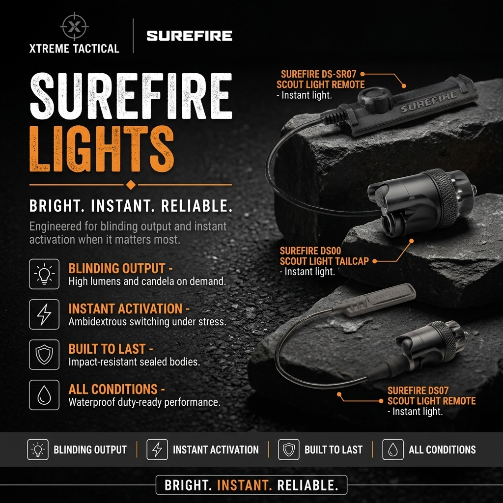 SureFire at Xtreme Tactical – Surefire Ds-Sr07 Scout Light Remote, Surefire Ds00 Scout Light Tailcap, Surefire Ds07 Scout Light Remote