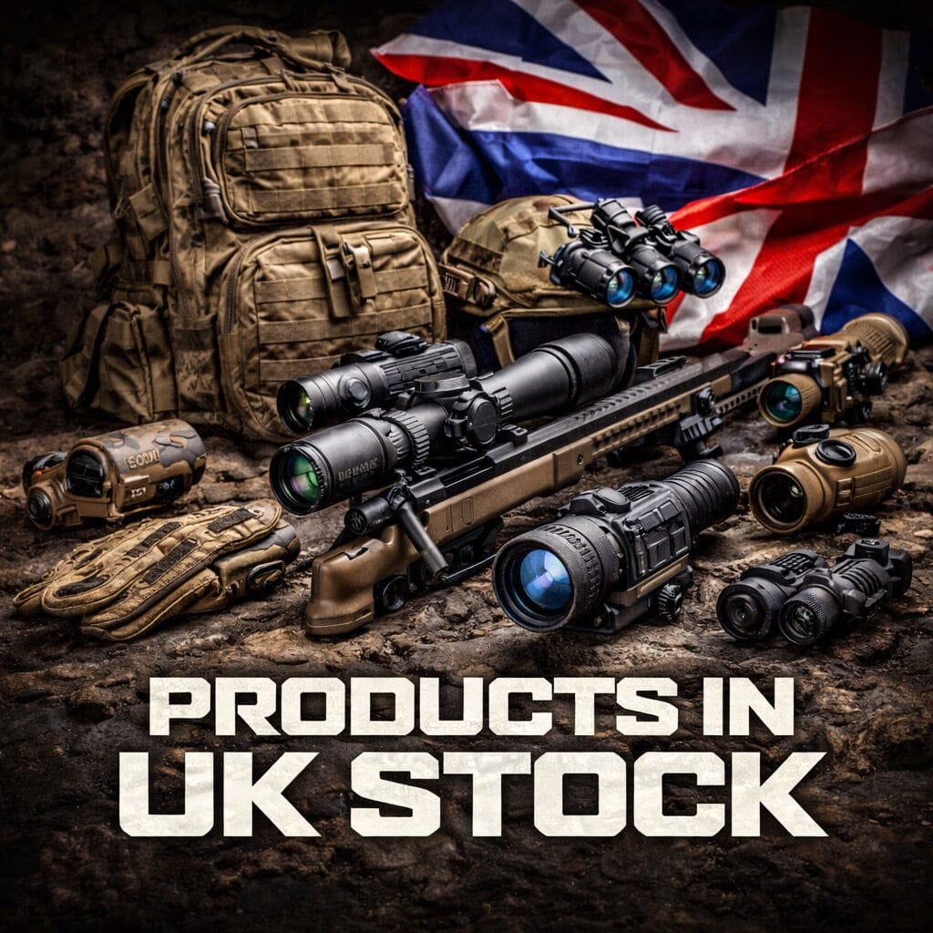 Tactical gear optics and accessories currently available from UK stock for fast shipping