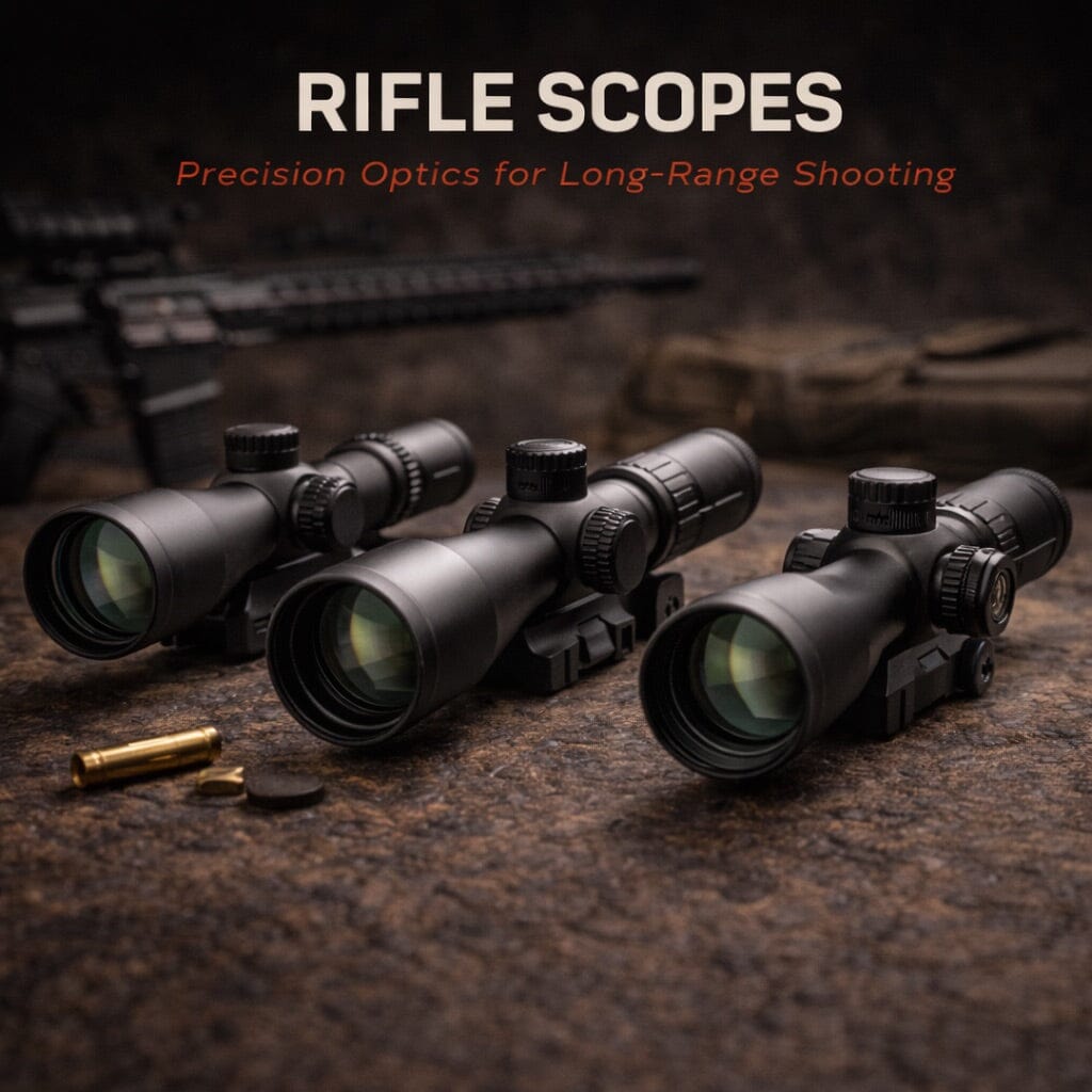 Rifle scopes for long range precision shooting and tactical rifle optics designed for accuracy and durability