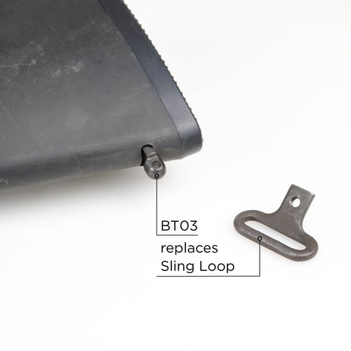 Accu-Shot BT03 stud accessory shown on an A2 stock, giving a sling stud mounting point