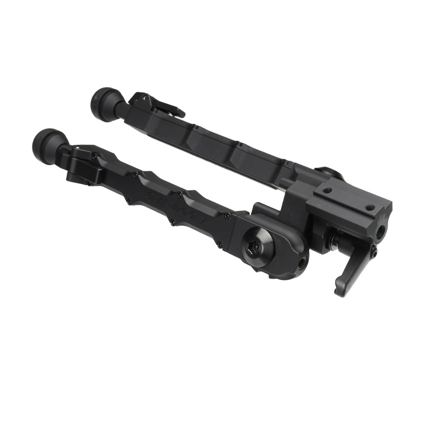 Accu-Tac 17S Spec-5 Bipod in black with cantable legs and rubber feet for prone shooting