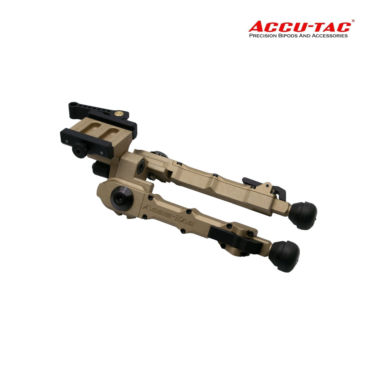 Accu-Tac BR-4 G2 Arca-Spec bipod in Flat Dark Earth with quick-detach mount