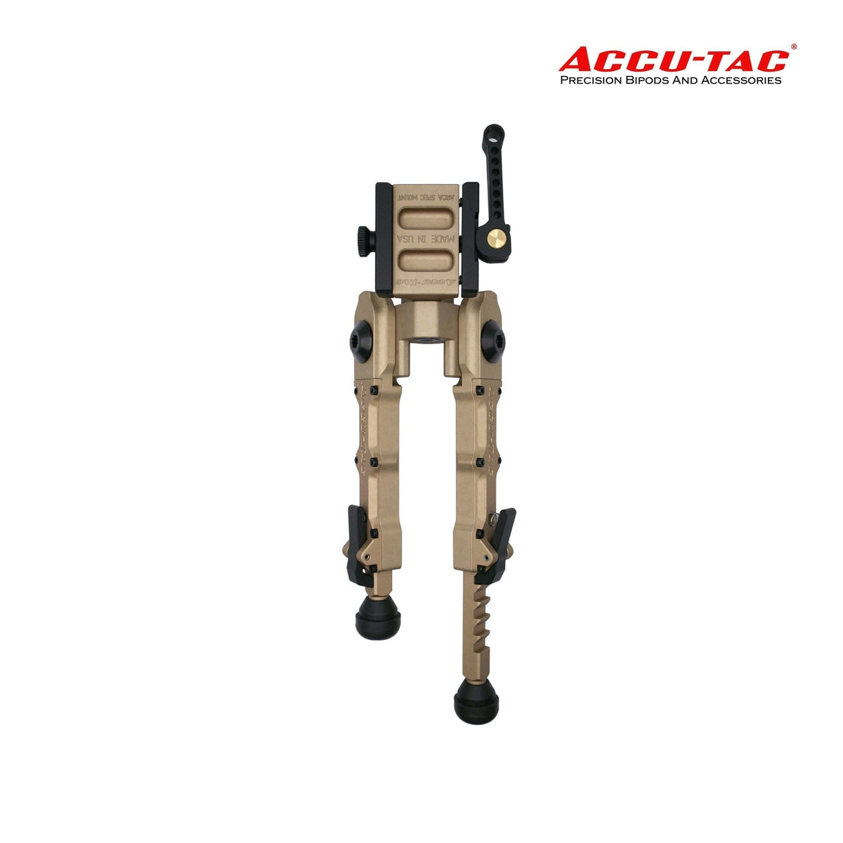 Accu-Tac BR-4 G2 Arca-Spec QD bipod in Flat Dark Earth for precision rifles