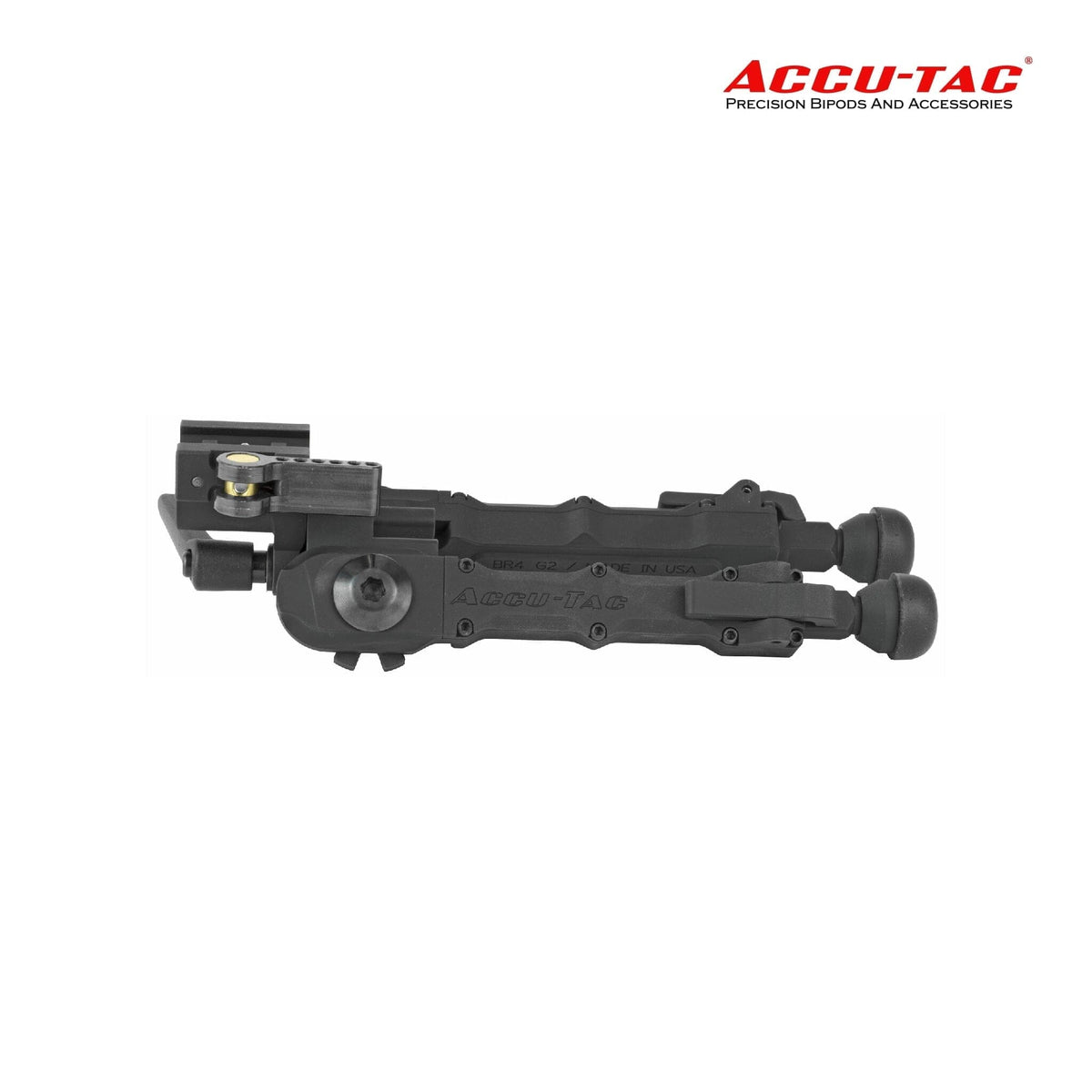Accu-Tac BR-4 G2 Picatinny QD bipod in black, second generation BR-4 model