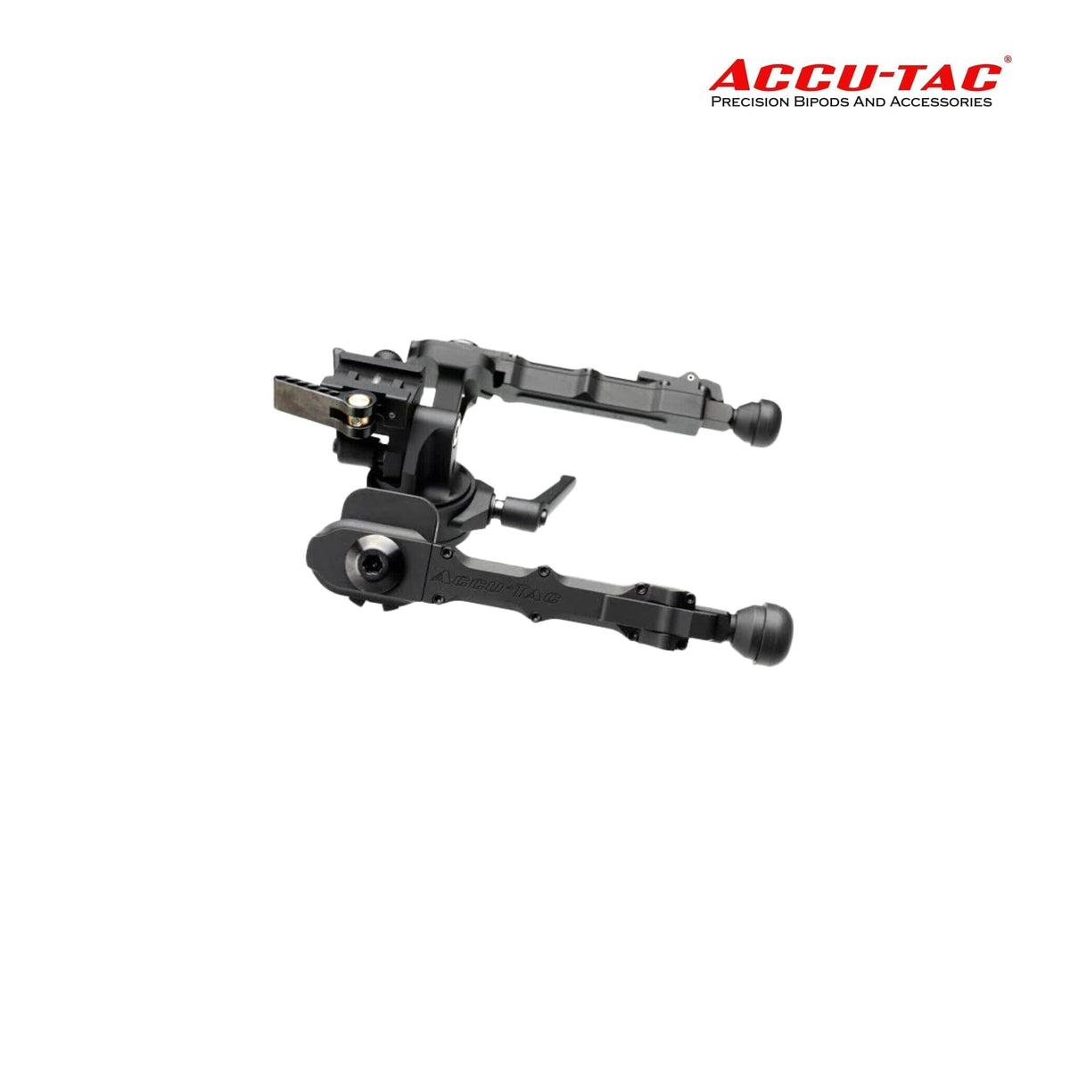 Accu-Tac FC-4 G2 Picatinny QD bipod in black, second generation F-Class model