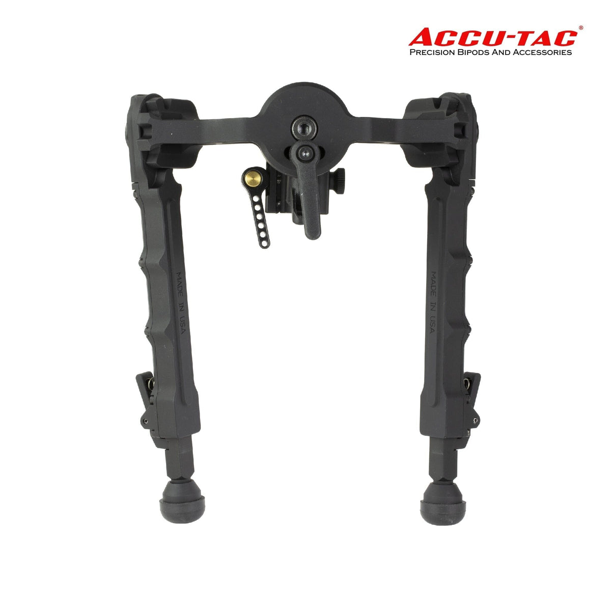 Accu-Tac FC-5 G2 F-Class bipod in black with quick-detach Picatinny mount