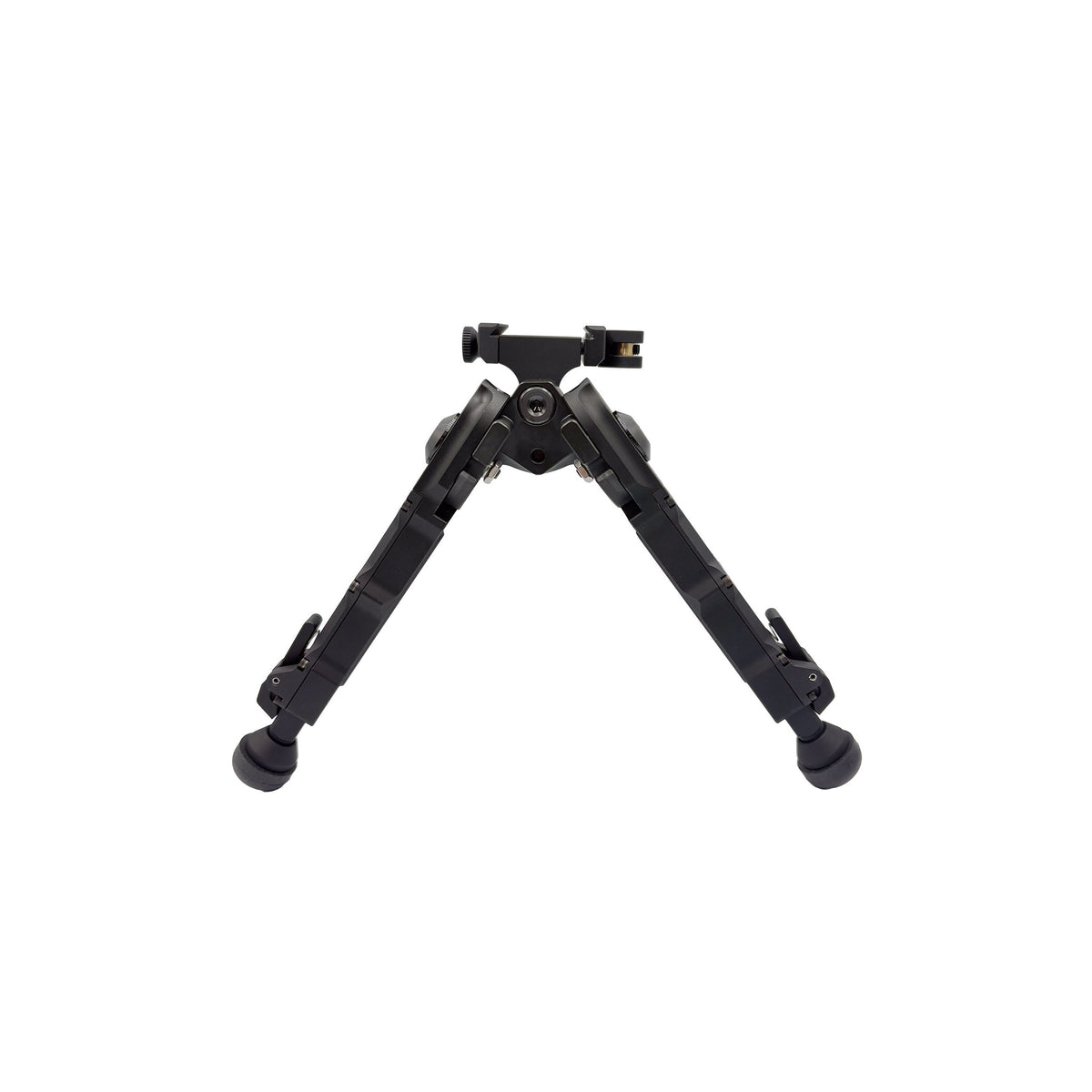 Accu-Tac FD-4 Arca-Spec QD Bipod in black viewed from the front with both legs down