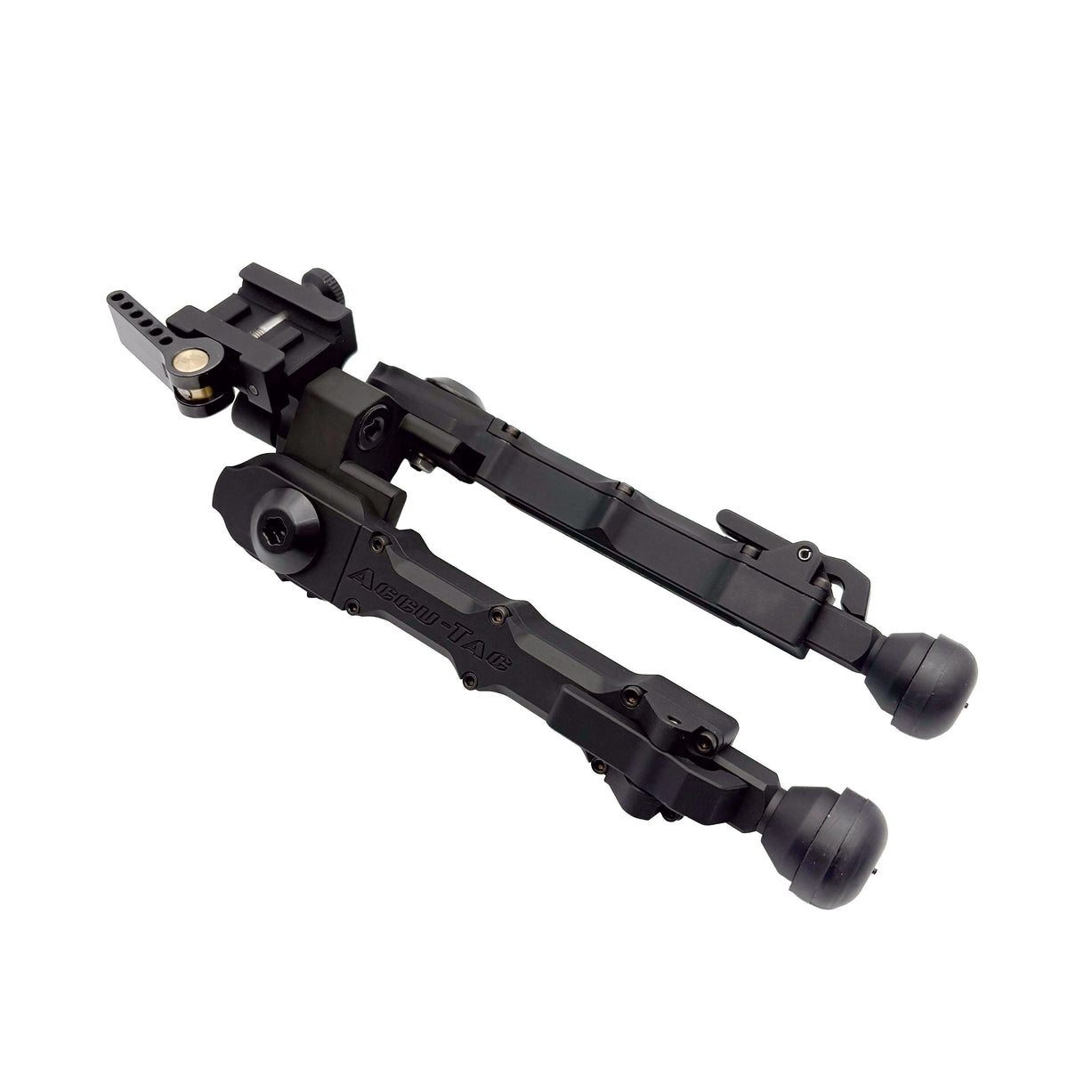Accu-Tac FD-4 Picatinny Bipod in black, side view of the quick-detach precision rifle bipod