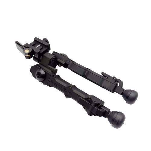 Accu-Tac FD-4 Picatinny Bipod in black, side view of the quick-detach precision rifle bipod