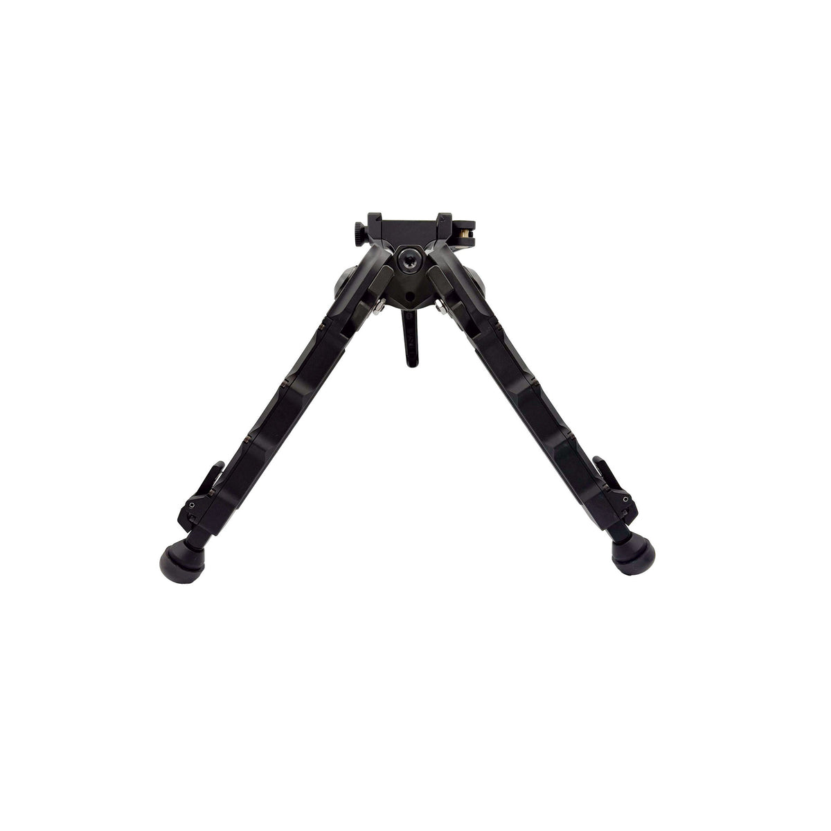 Accu-Tac FD-5 Arca-Spec QD Bipod in black viewed from the front with both legs down