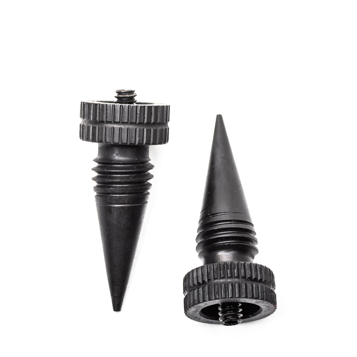 Close-up of an Accu-Tac G1 threaded bipod spike machined from hardened steel