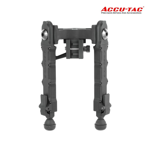 Accu-Tac HD-50 Picatinny Bipod in black with a Picatinny rail clamp