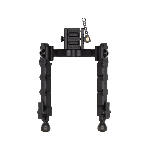 Accu-Tac LP-50 Arca-Spec QD Bipod in black with its Arca-Swiss quick-detach clamp