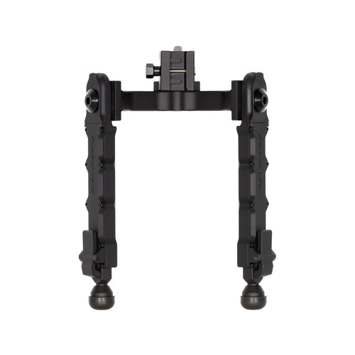 Accu-Tac LP-50 Picatinny Bipod in black showing the quick-detach Picatinny rail clamp