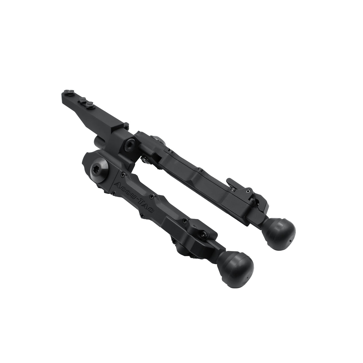 Accu-Tac M-LOK Spec-4 Bipod in black, side view of the M-LOK direct-attach precision rifle bipod