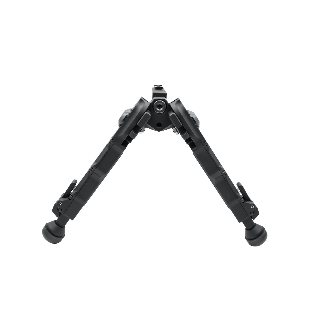 Accu-Tac M-LOK Spec-4 Bipod in black viewed from the front with both legs deployed