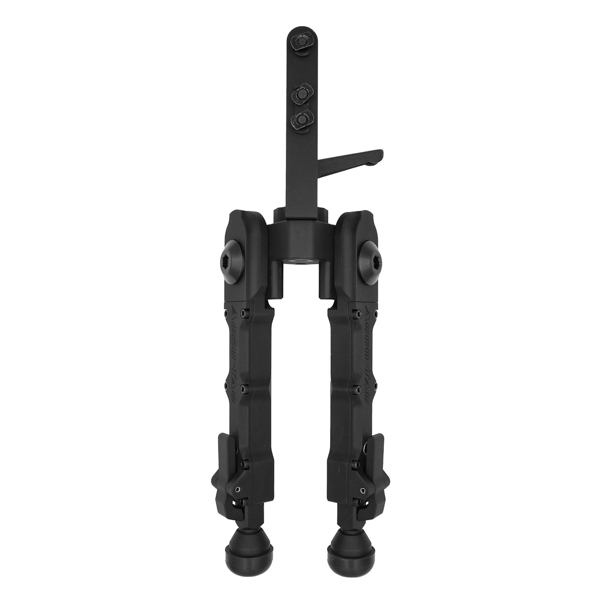 Top-down view of the Accu-Tac M-LOK Spec-4 Bipod in black with its legs in the stowed position
