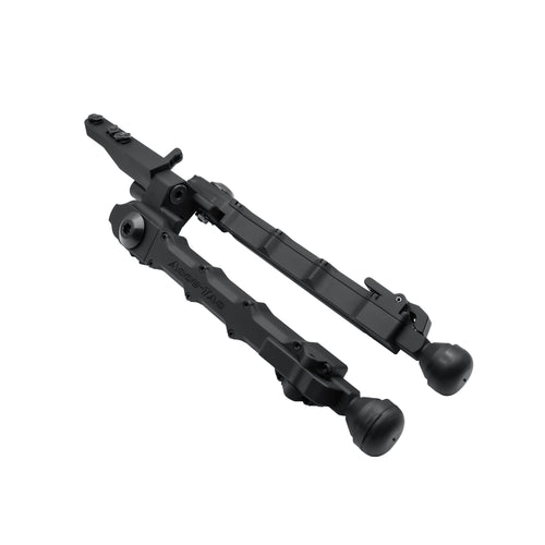 Accu-Tac M-LOK Spec-5 Bipod in black, side view of the M-LOK direct-attach precision rifle bipod