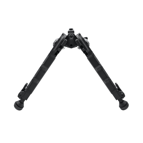 Accu-Tac M-LOK Spec-5 Bipod in black viewed from the front with both legs deployed
