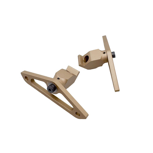 A pair of Accu-Tac P-SKI Feet in Flat Dark Earth for Accu-Tac bipod legs
