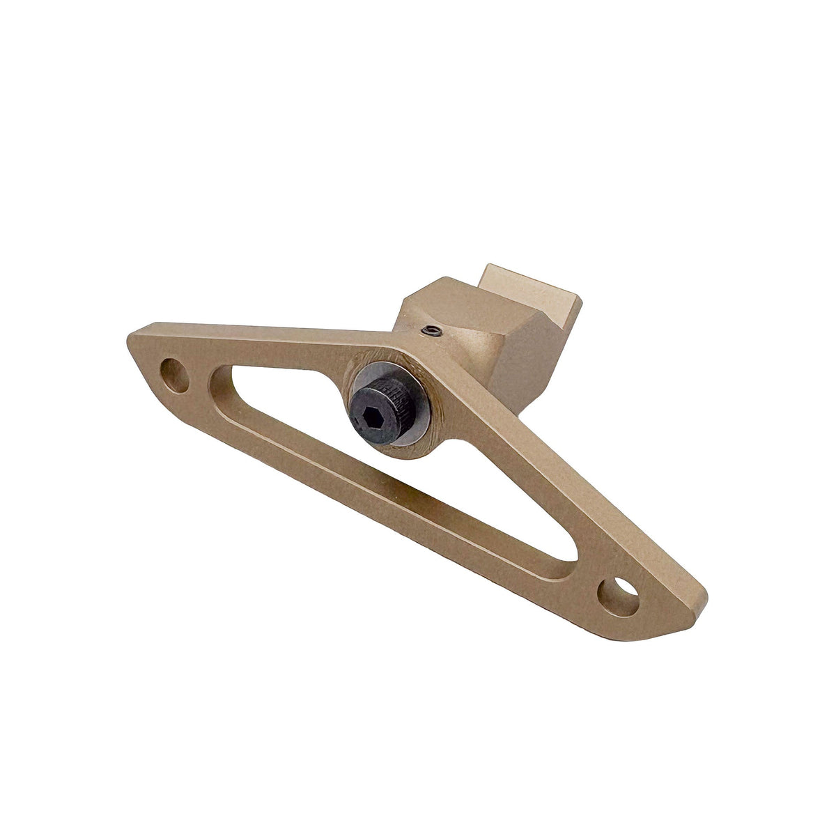Accu-Tac P-SKI Foot in Flat Dark Earth viewed from the front, wide ski-style bipod foot