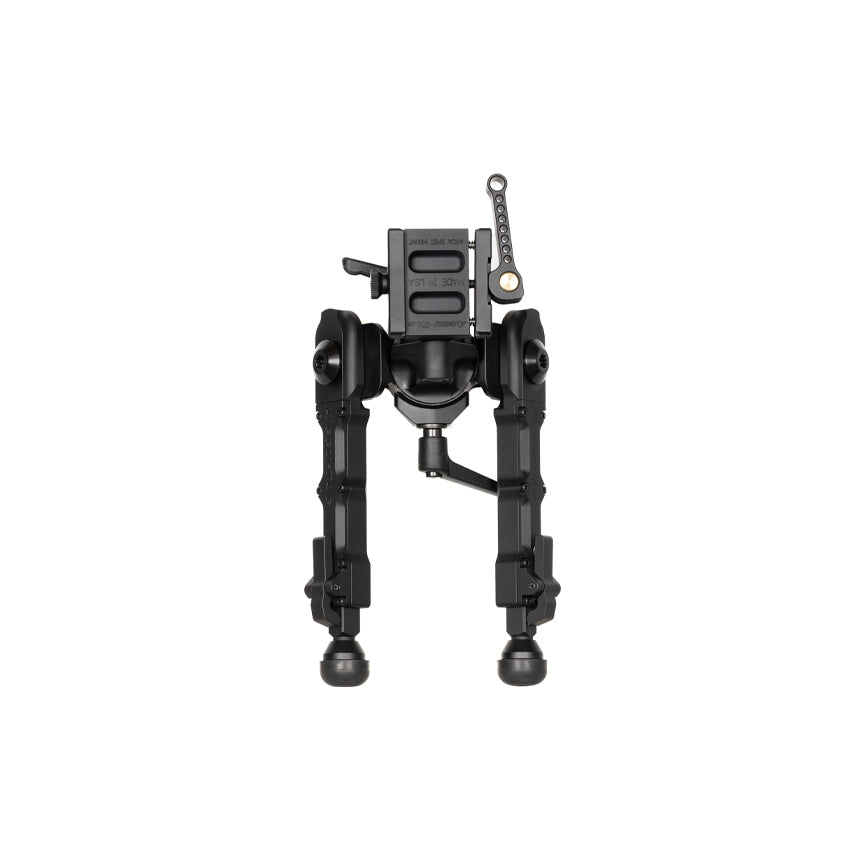 Accu-Tac PC-4 Arca-Spec QD Bipod in hard-anodised black with rubber feet fitted