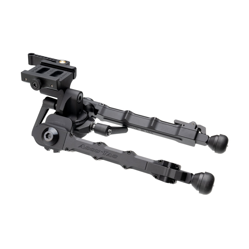 Accu-Tac PC-5 Arca-Spec QD Bipod in black, machined from aircraft-grade aluminium