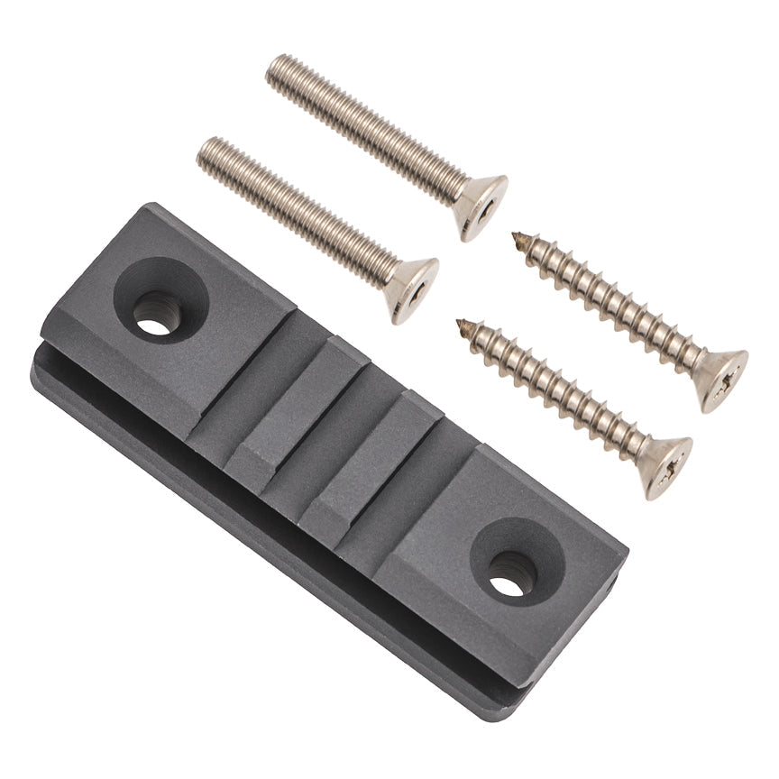 Accu-Tac Picatinny Rail Mount shown with the fitting hardware supplied in the set