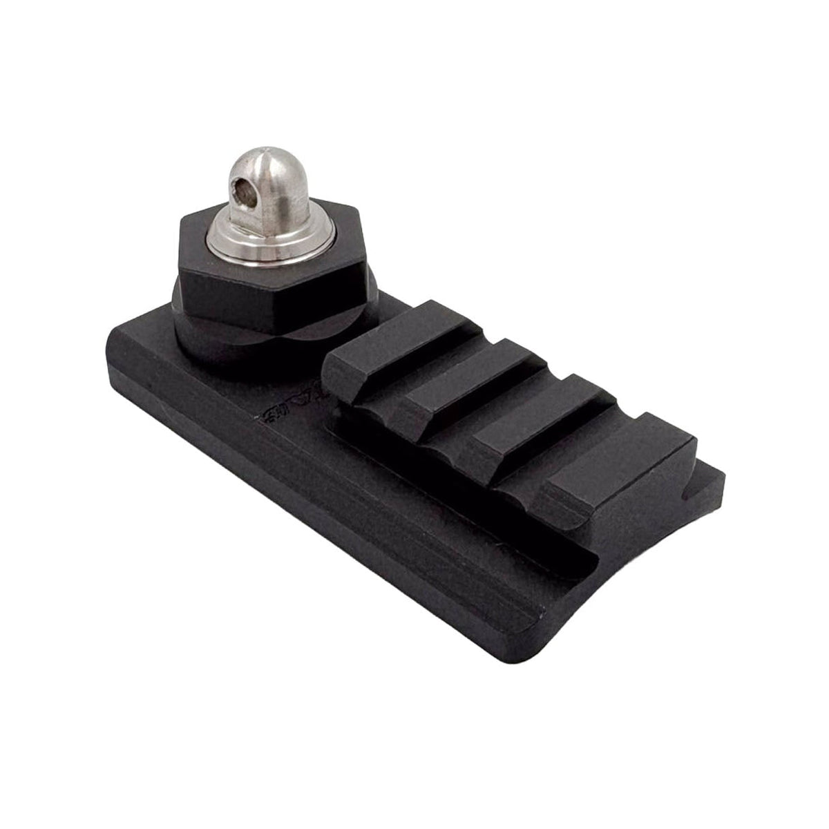 Accu-Tac Sling Stud Rail Adapter in black, front view of the short Picatinny section