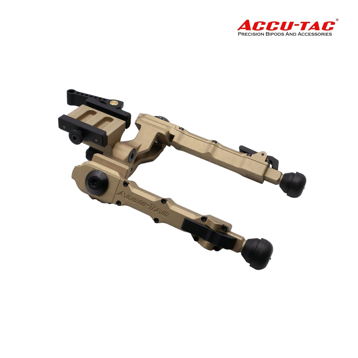 Accu-Tac WB-4 Arca-Spec bipod in Flat Dark Earth with quick-detach mount