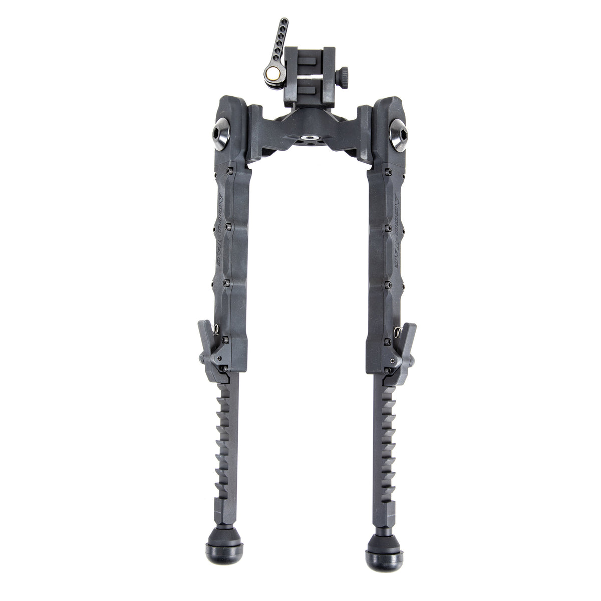 Accu-Tac WB-5 Picatinny QD Bipod in hard-anodised black with rubber feet on both legs