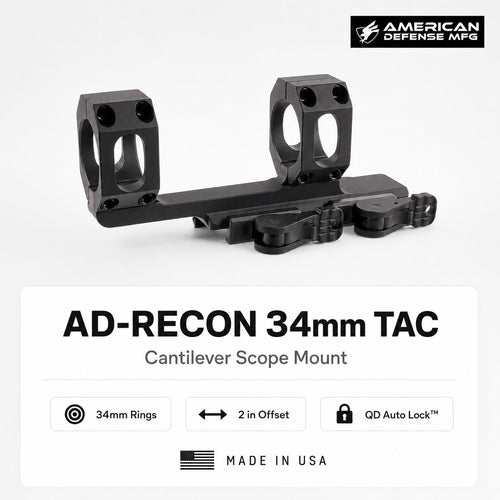 American Defense AD-RECON Cantilever Scope Mount 34mm TAC Levers – AD-RECON-34-TAC