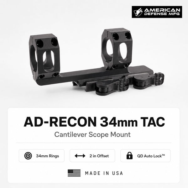 American Defense AD-RECON Cantilever Scope Mount 34mm TAC Levers – AD-RECON-34-TAC