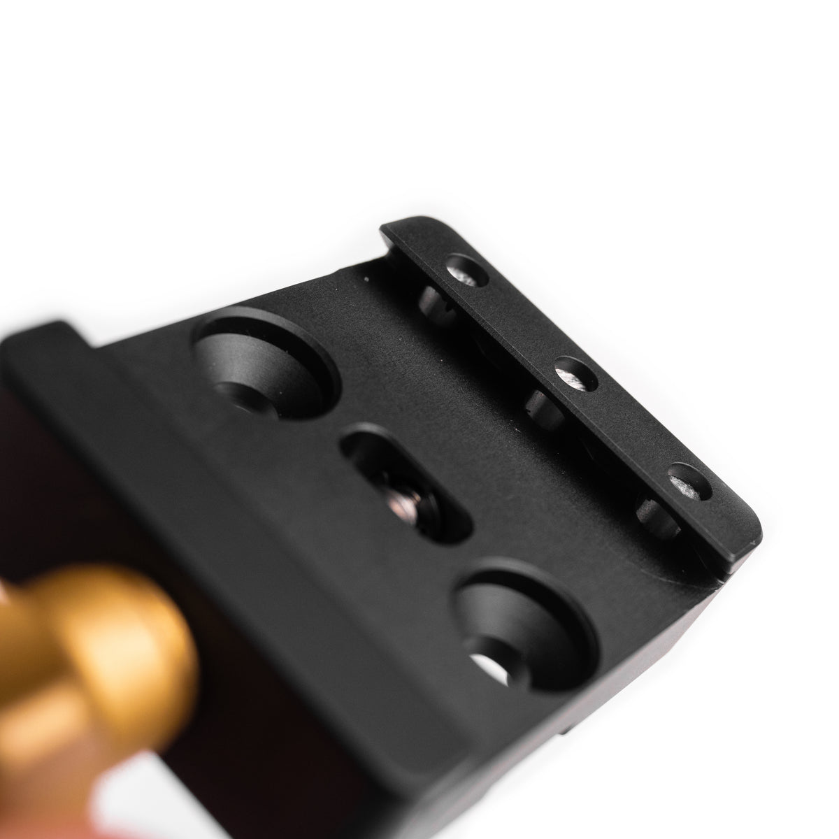 Area 419 ARCALOCK clamp on an ARCA-railed forend, the knob-tightened interface for NC Atlas bipods