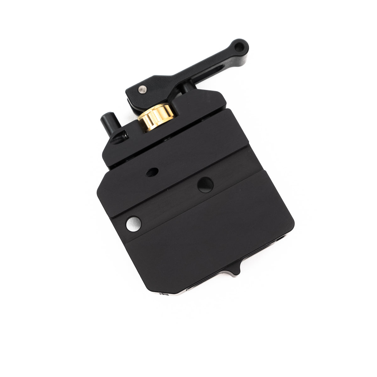 Area 419 ARCALOCK Dual-Clamp showing the ON/OFF ARCALOCK lever switch and dual ARCA Picatinny jaws