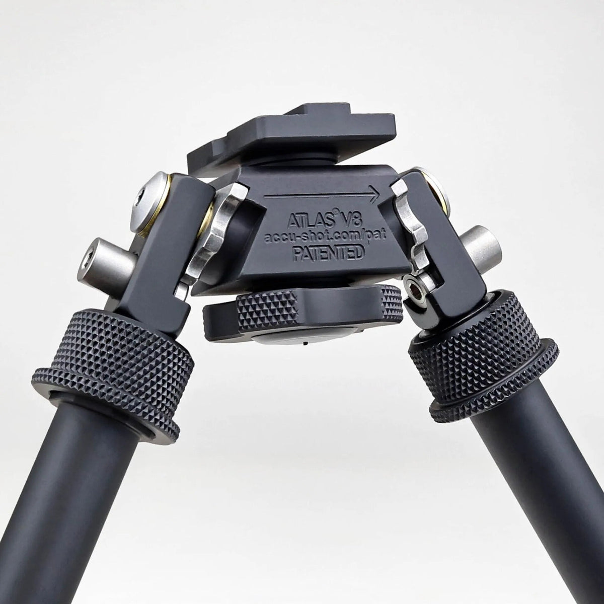 Atlas BT10-NC V8 bipod, No Clamp, with pan and cant adjustment for tracking on uneven terrain