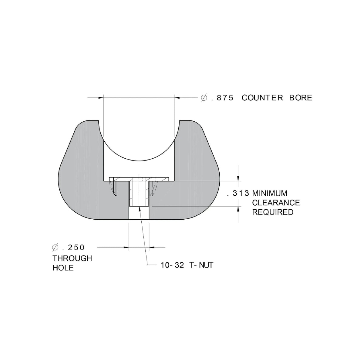 Atlas Bipod BT1517 fastener set for mounting Atlas Picatinny rail sections