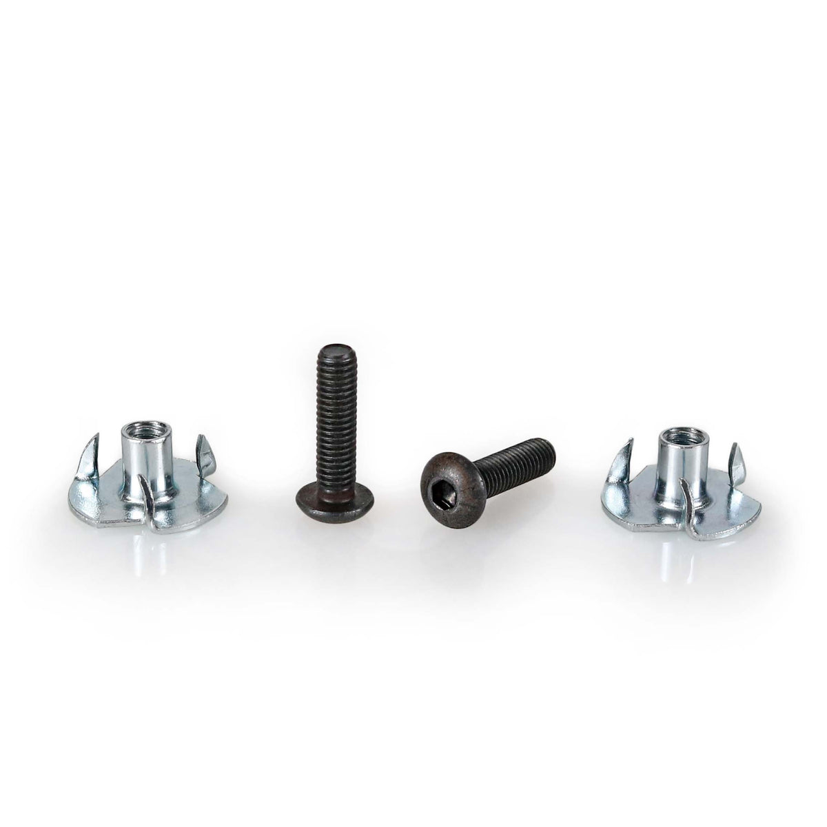 Atlas Bipod BT1517 fastener set laid out with its mounting hardware, third studio image