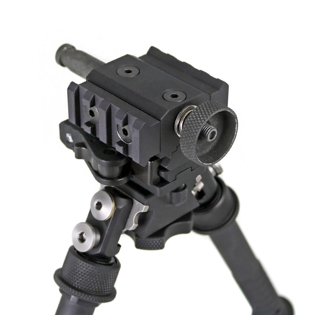 Atlas Bipod BT20 AAIS rail set and BT19 spigot fitted to a PSR Atlas Bipod on a rifle