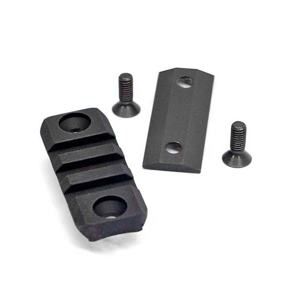 Atlas Bipod BT33 tube rail kit laid out with its Picatinny rail, steel bar nut and screws