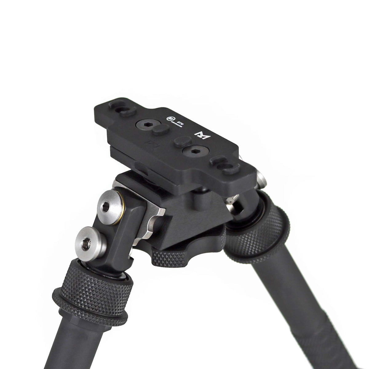 Atlas Bipod BT70 M-LOK adaptor shown fitted to a BT46-NC PSR Atlas bipod