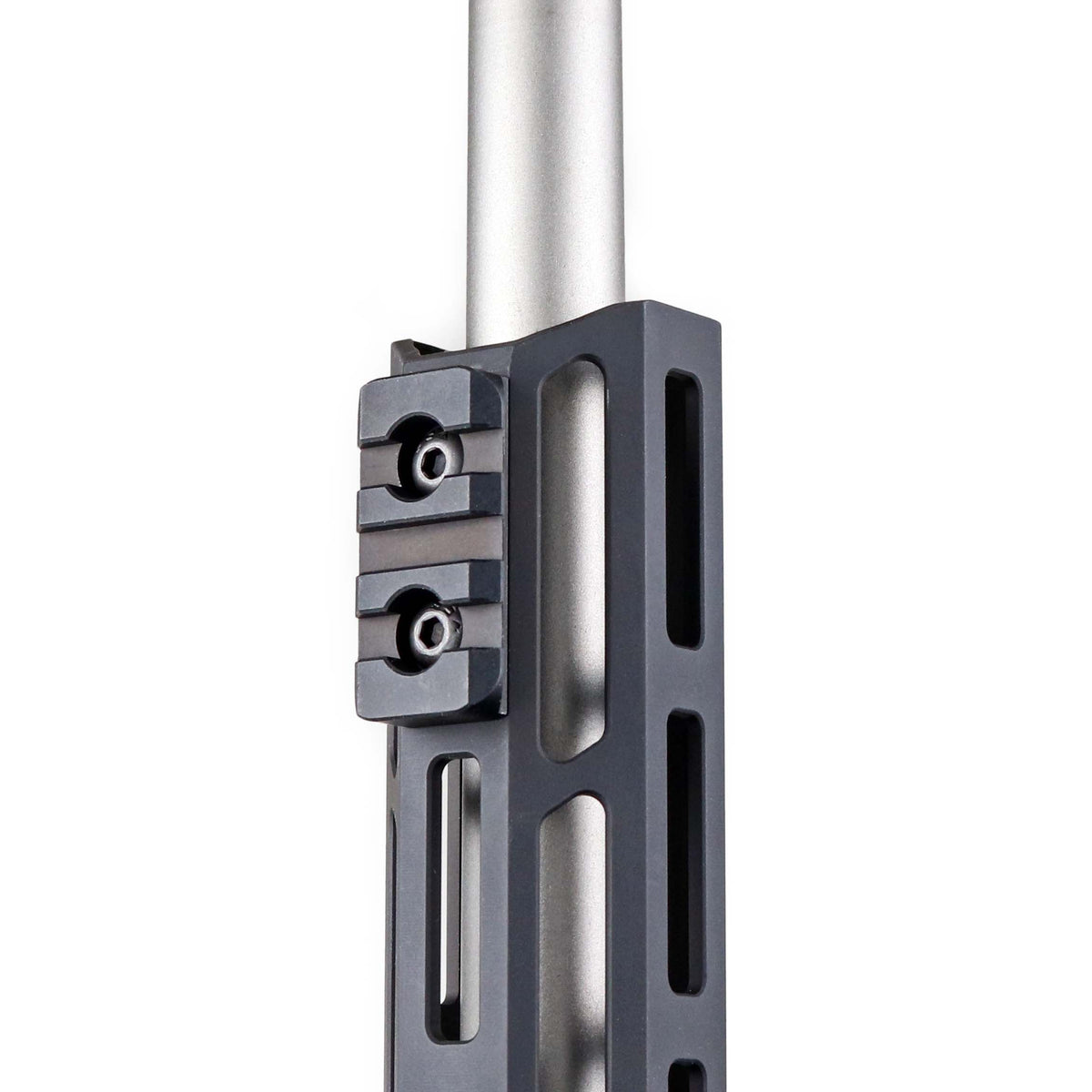 Atlas Bipod BT73 M-LOK Picatinny rail section in anodised aluminium, second studio image