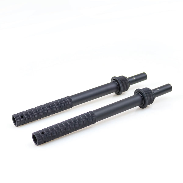 Atlas Bipod BT85 adjustable leg extensions, a machined aluminium pair for Atlas bipod legs
